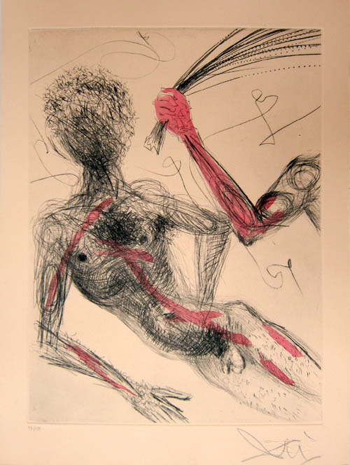 Salvador Dali - Venus in Furs - Femme au Fouet (Woman with Whip) - 1969 etching